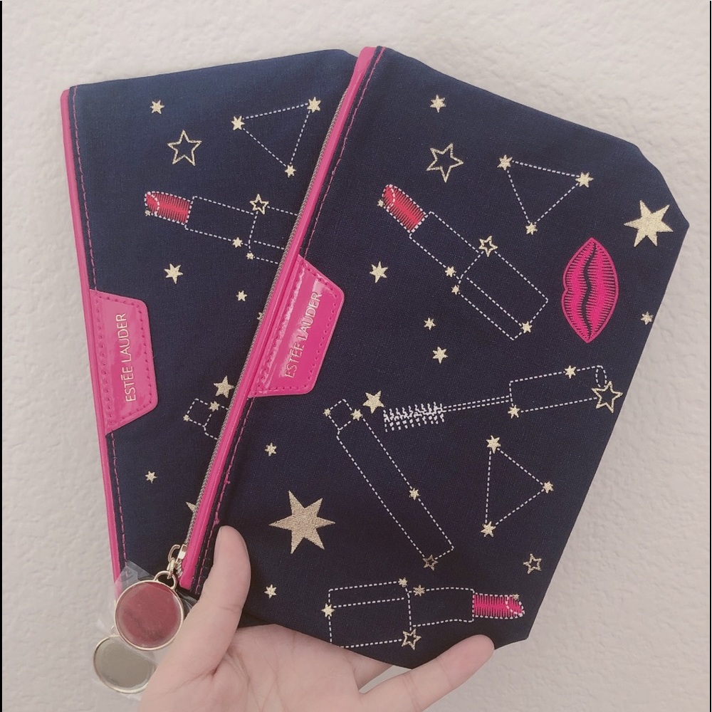 Two Estée Lauder cosmetic bags
